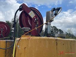 FUEL / OIL HOLDING TANK W/ AIR PUMP AND HOSE REEL