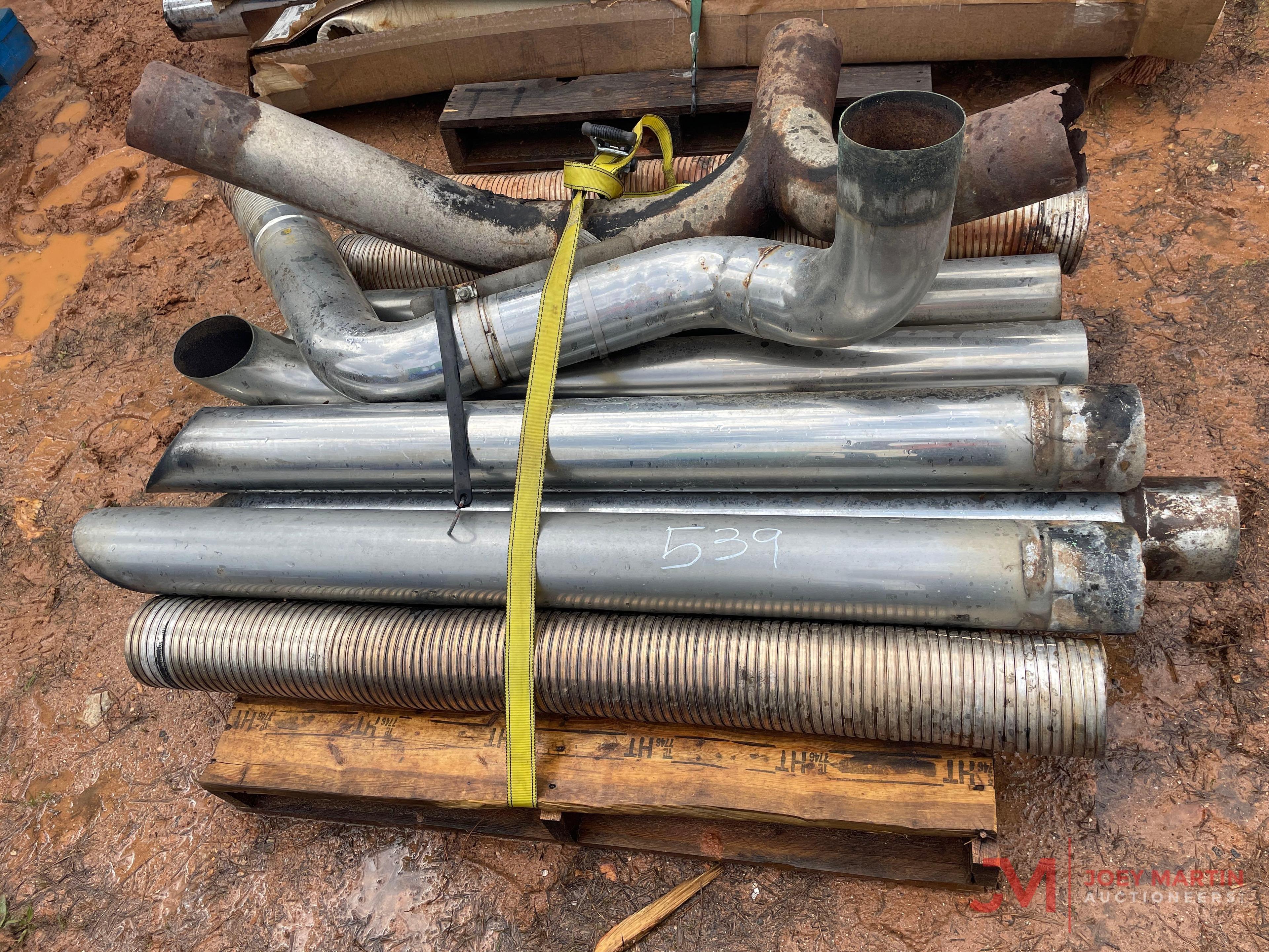 CONTENTS OF (2) PALLETS: 5" EXHAUST PIPE & FITTINGS