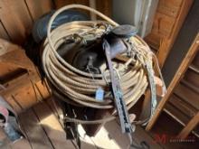 16" WESTERN SADDLE, ROPE, BREAST STRAP, SADDLE PAD & BIT