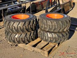 (4) TURBO 12-16.5 SKID STEER TIRES W/WHEELS