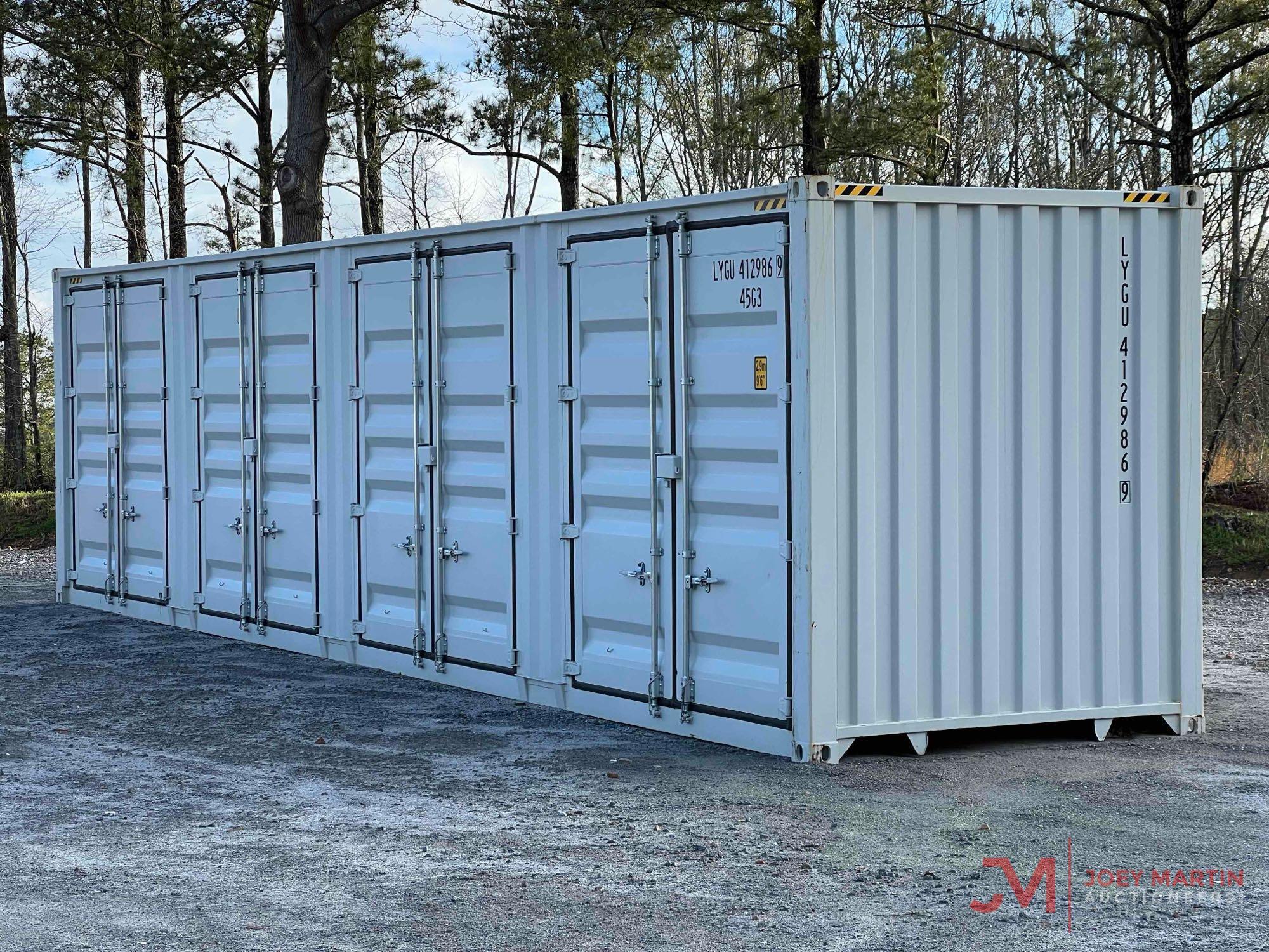 NEW 1-TRIP 40' SHIPPING CONTAINER, 4 SIDE DOORS