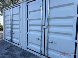 NEW 1-TRIP 40' SHIPPING CONTAINER, 4 SIDE DOORS