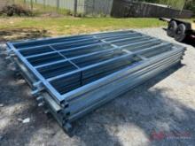 (1) UNUSED 12' GALVANIZED 6-BAR CORRAL PANEL W/PINS