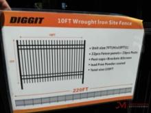 (22) 10' X 7' POWDER COATED FENCE PANELS W/ POST, POST CAPS, BRACKETS & SCREWS