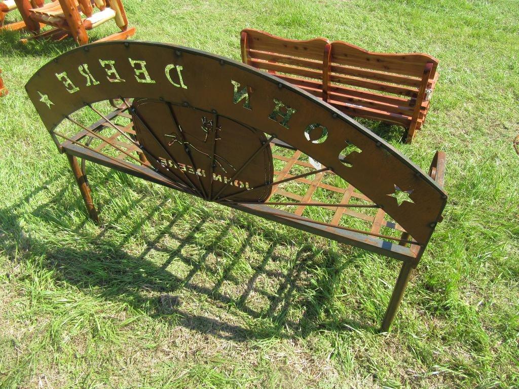 John Deere Metal Bench