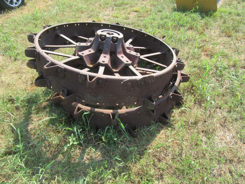 (5535) (2) 10" Wide Iron Tractor Wheels