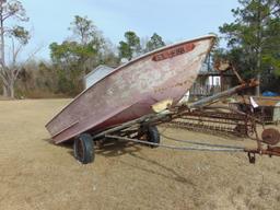 15' WOOD BOAT W/ 40HP EVINRUDE MOTOR