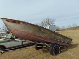 15' WOOD BOAT W/ 40HP EVINRUDE MOTOR