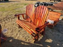 785 - ABSOLUTE - 2 SEATER RED CEDAR ROCKER-GLIDER