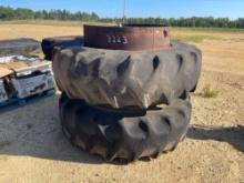 2 TRACTOR TIRES AND RIMS