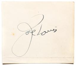 Autograph of the boxer Joe Louis, in ink, a cut-out; sold with a 1936 newsp