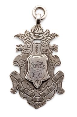 Cowes FC (Isle of Wight) large silver winner's medal 1897-98, engraved for