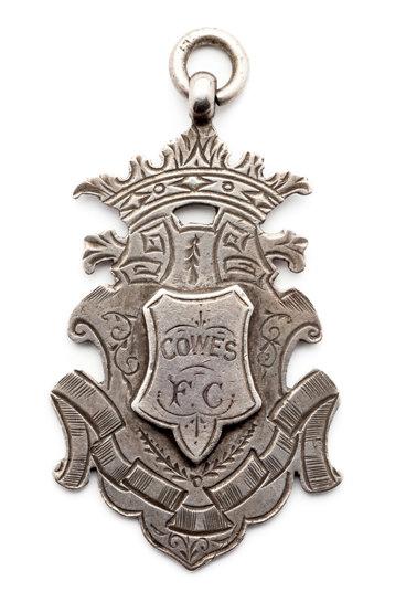 Cowes FC (Isle of Wight) large silver winner's medal 1897-98, engraved for
