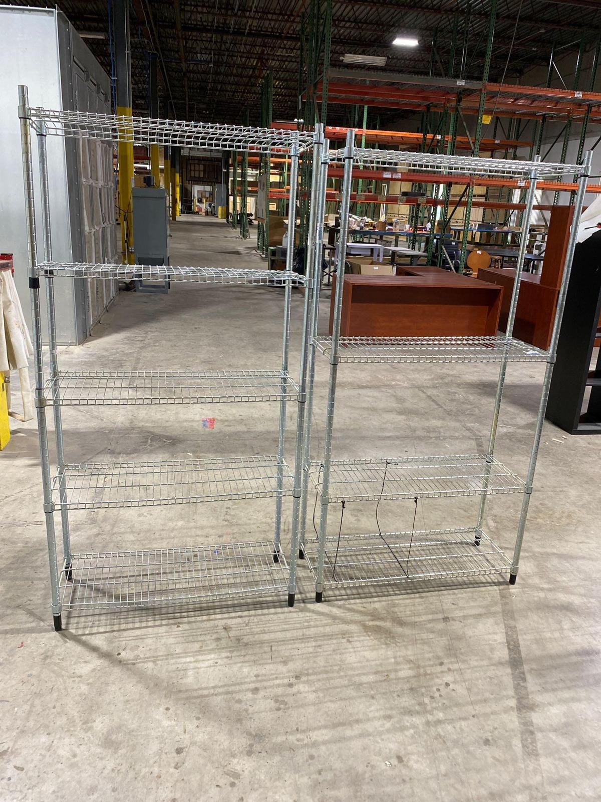 (2) Chrome wire racks 14"x3'x6'