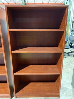 Cherry laminate bookcase 15" x 35 1/2" x 65"