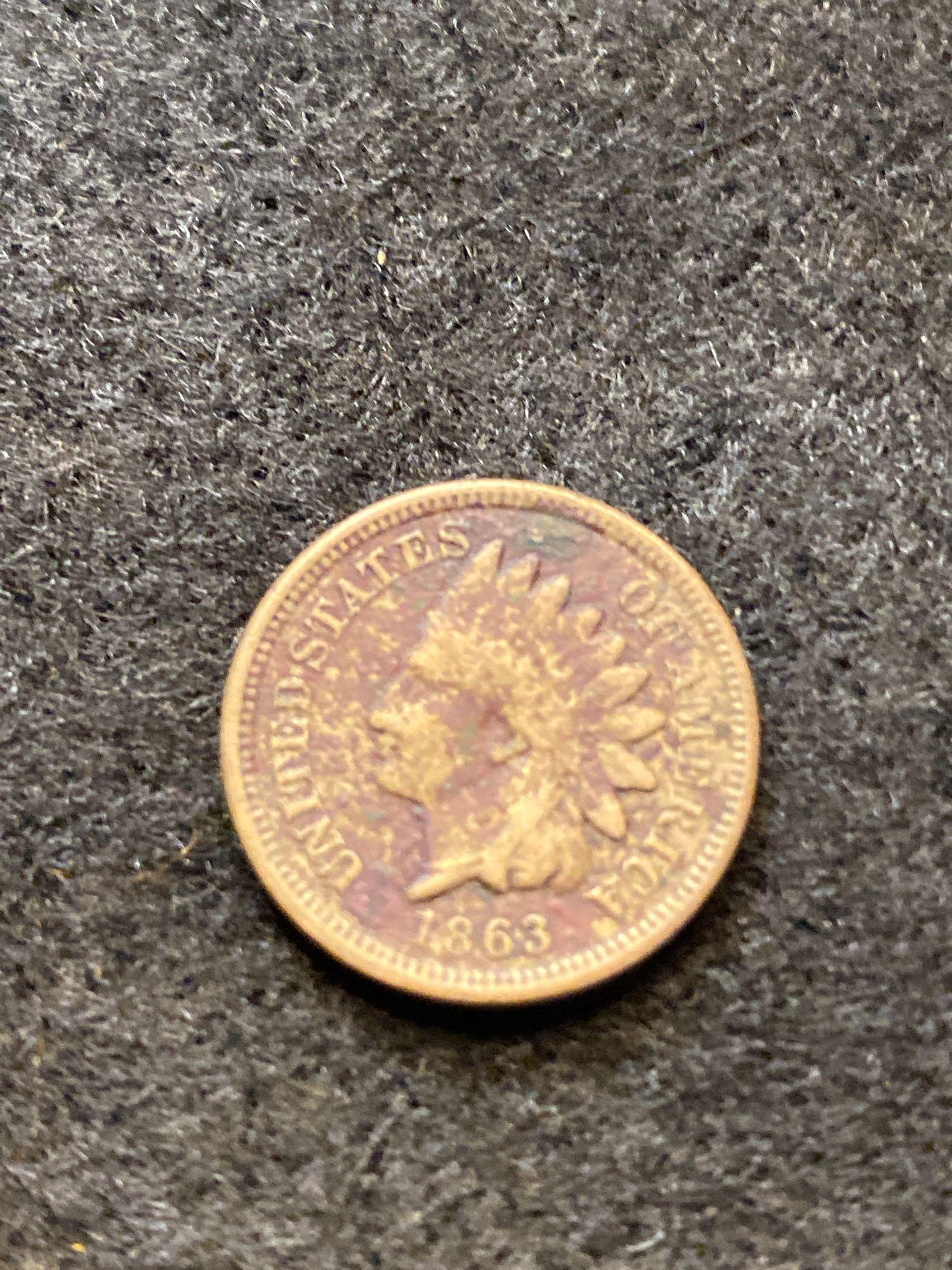 1863 Indian Head - Oak Wreath & Shield penny & other cent