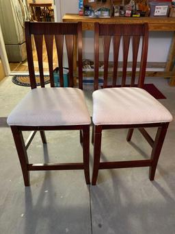 (2) bar chairs with upholstered seats