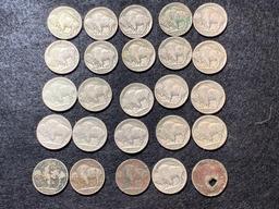 (25) Buffalo & (68) Jefferson nickels & (23) Wheat pennies