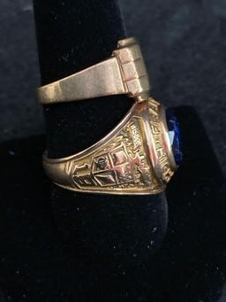 10K Franklin High school class ring and signet ring 16g