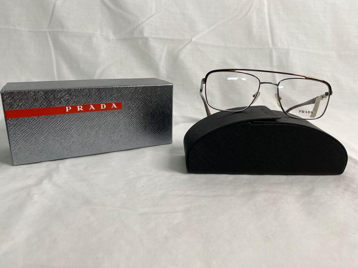 Prada VPR58Q silver brown 53.18.140 men's eyeglass frames