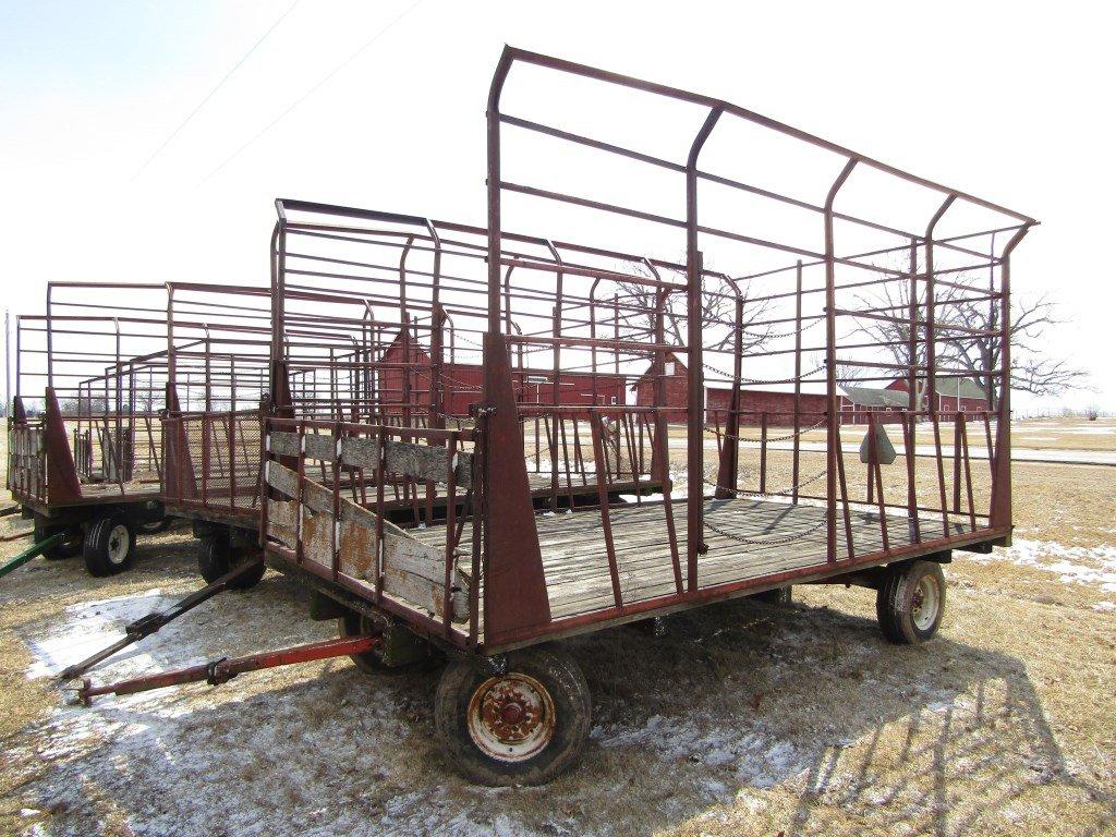 H&S 16' BALE RACK ON WAGON