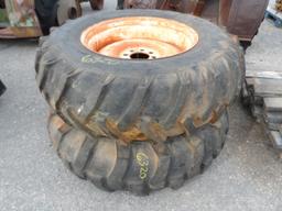 PAIR 16.9X28 TIRES ON FORKLIFT RIMS