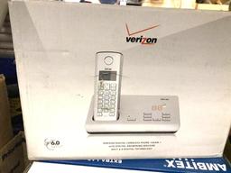 Verizon Cordless Phone and 3 Boxes of XL Gloves (300 Total)