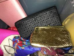 Lot of Clutch Purses and scrafes