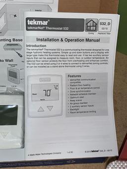 Tekmar Tekmarnet Thermostat - Looks New