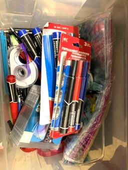 Lot of Office Supplies- 2 Brief Cases, Pens, Tape, Highlighters, Markers etc