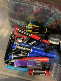 Lot of Office Supplies- 2 Brief Cases, Pens, Tape, Highlighters, Markers etc