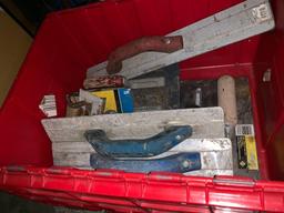 Tote Full of Concrete Finish Tools