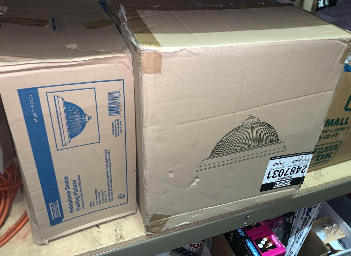3 New Halophane Dome Ceiling Lights