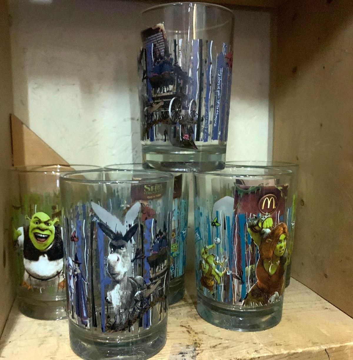 6 Skrek McDonald Glass Cups