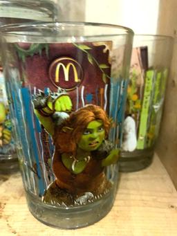 6 Skrek McDonald Glass Cups