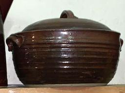 Vintage Pottery Jug and Pot with Lid