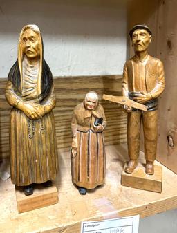 3 Vintage Carved Figurines