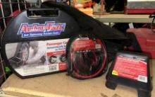 Jumper Cables, Car Chains and Heavy Duty Wheel Chocks- All New