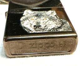 Vintage Lighter Lot- Wellington Table Lighter, wolf Zippo & Multi Purpose Zippo in case