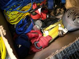 Large Lot of Tie Down Straps, Ratcheting Tie Downs and rope