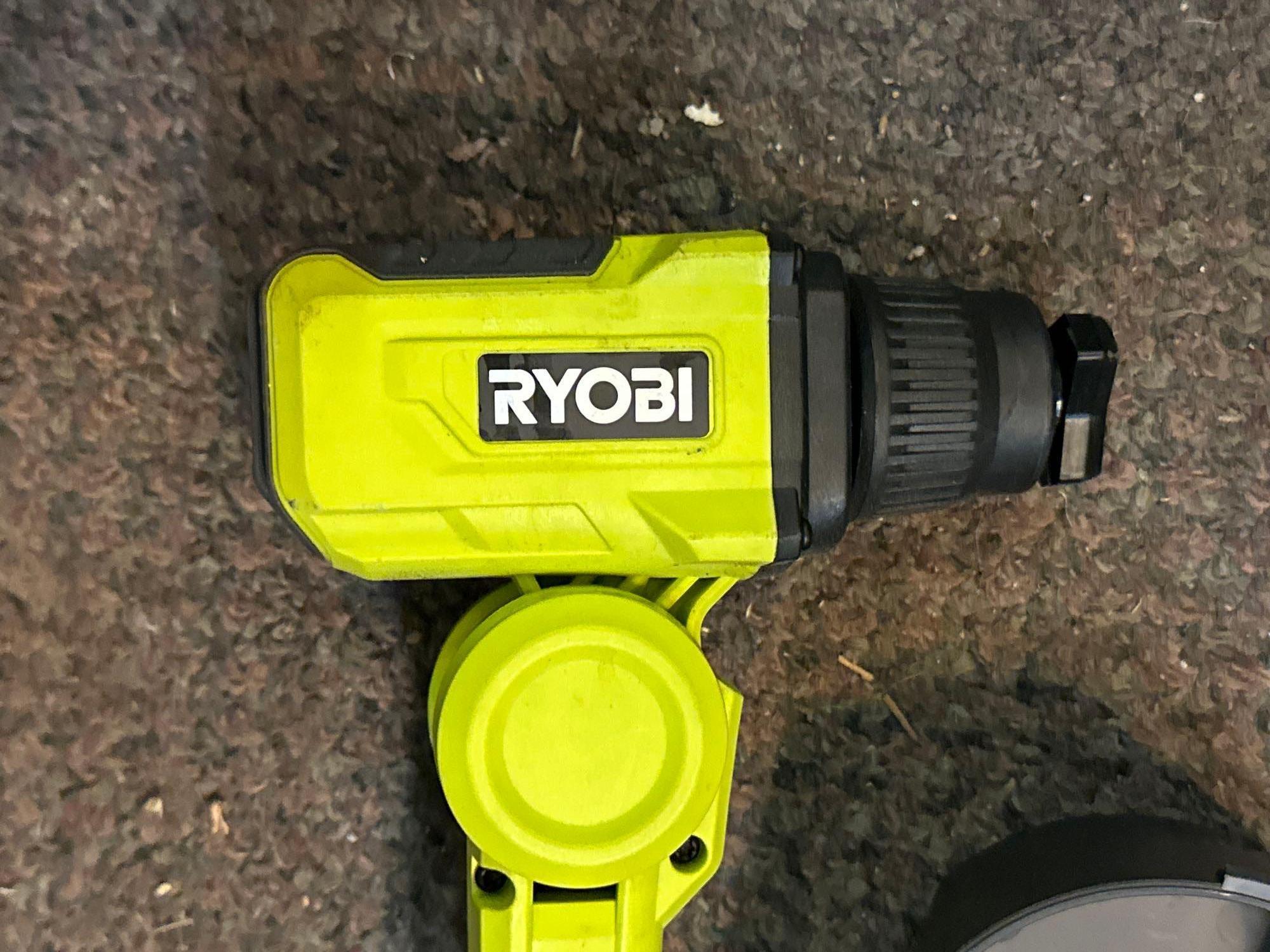 Ryobi Tool Lot- Misting Fan, Drill, Flashlight, Telescoping Scrubber, 2-18V Batteries &Charger-works