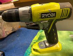 Ryobi Tool Lot-2 Drills, Angel Grinder, Vacuum, Worklight, 18v Battery & Charger- Works
