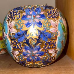 Antique Cloisonne Vase 4" Tall