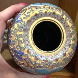 Antique Cloisonne Vase 4" Tall