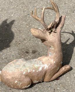 Cement Yard Art Deer with Antlers 16" Long