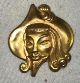 Brass Pin Representing one of the 3 Musketeers