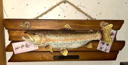 3D Rainbow Trout Plaque 16" Long