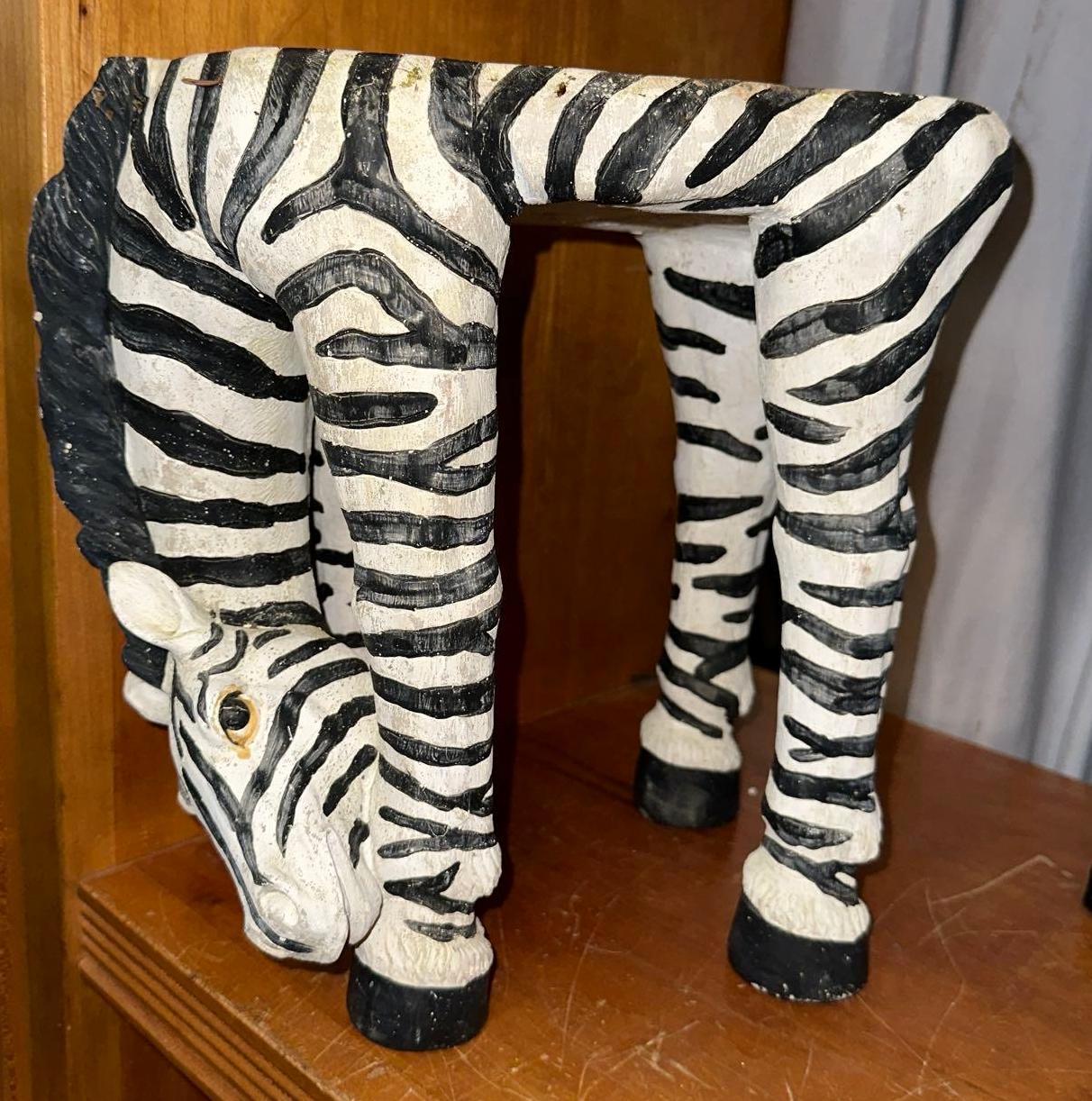 Zebra Plant Stand or small Table 10" tall