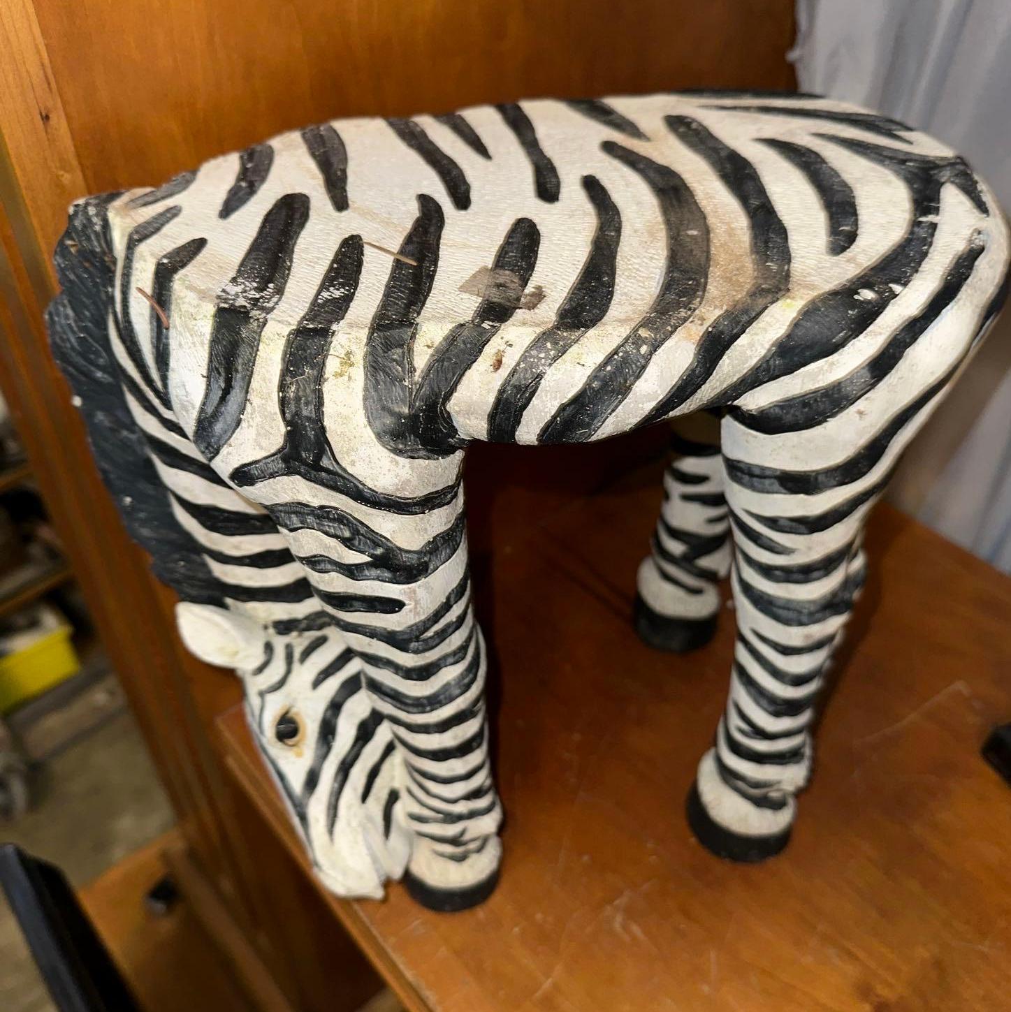 Zebra Plant Stand or small Table 10" tall