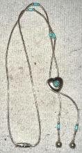 Sterling Silver and Turquoise Heart Necklace